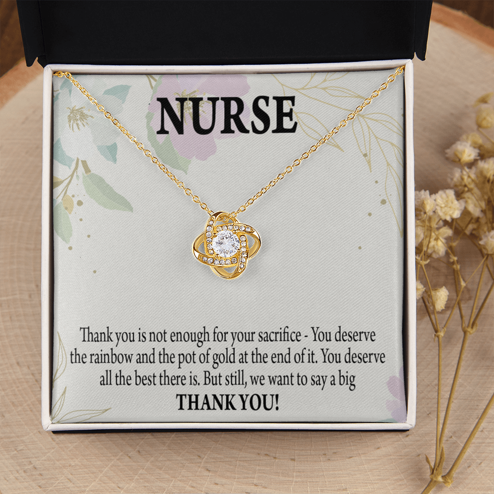 Pot of Gold Healthcare Medical Worker Nurse Appreciation Gift Infinity Knot Necklace Message Card-Express Your Love Gifts