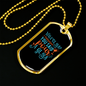 Pour A Glass Christian Necklace Stainless Steel or 18k Gold Dog Tag 24" Chain-Express Your Love Gifts
