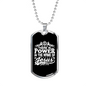 Power In Jesus Christian Necklace Stainless Steel or 18k Gold Dog Tag 24" Chain-Express Your Love Gifts
