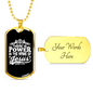 Power In Jesus Christian Necklace Stainless Steel or 18k Gold Dog Tag 24" Chain-Express Your Love Gifts