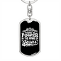 Power In Jesus John 3:16 Keychain Stainless Steel or 18k Gold Dog Tag Keyring-Express Your Love Gifts