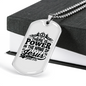 Power In The Name Christian Necklace Stainless Steel or 18k Gold Dog Tag 24" Chain-Express Your Love Gifts
