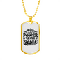 Power In The Name Christian Necklace Stainless Steel or 18k Gold Dog Tag 24" Chain-Express Your Love Gifts