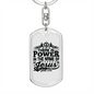 Power In The Name John 3:16 Keychain Stainless Steel or 18k Gold Dog Tag Keyring-Express Your Love Gifts