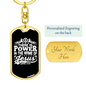 Power Of Jesus John 3:16 Keychain Stainless Steel or 18k Gold Dog Tag Keyring-Express Your Love Gifts