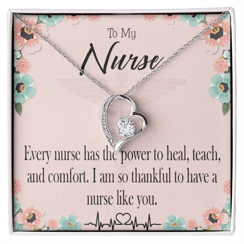 Power to Heal Healthcare Medical Worker Nurse Appreciation Gift Forever Necklace w Message Card-Express Your Love Gifts