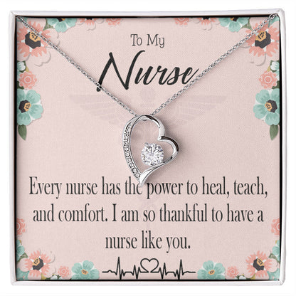 Power to Heal Healthcare Medical Worker Nurse Appreciation Gift Forever Necklace w Message Card-Express Your Love Gifts
