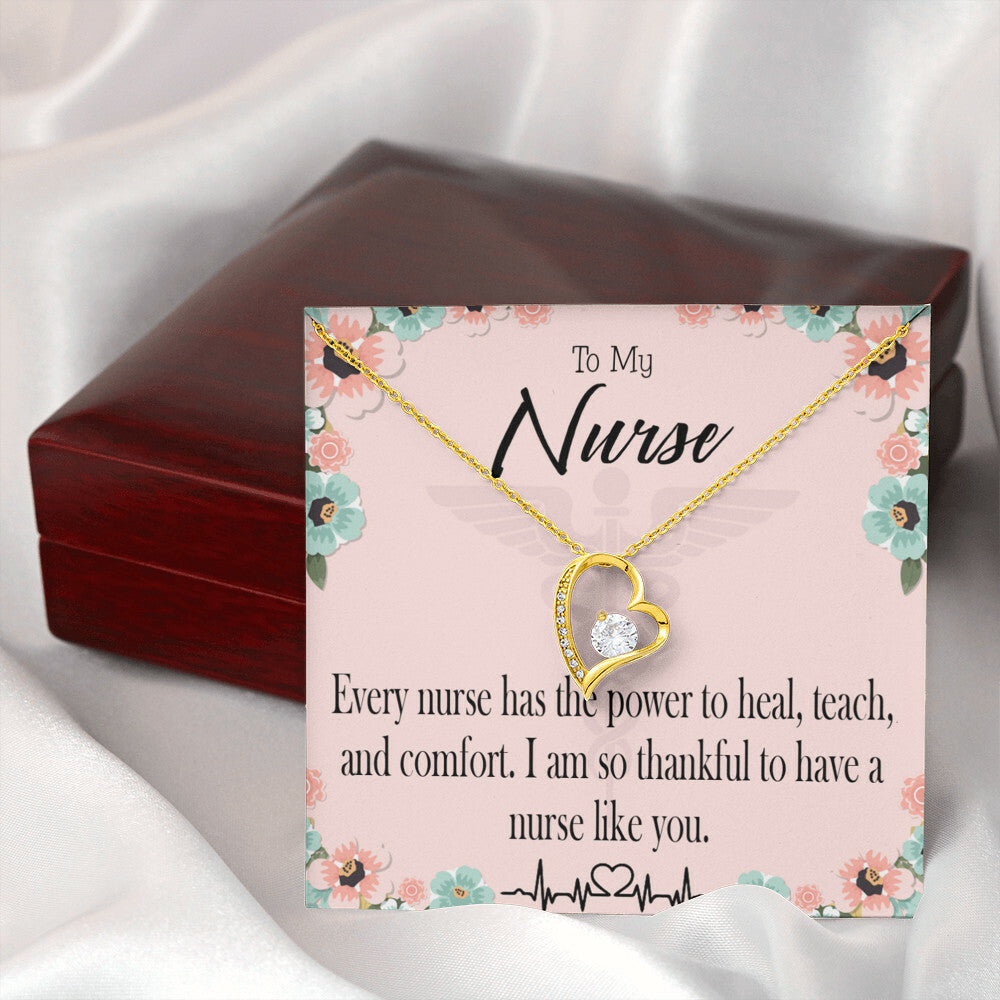 Power to Heal Healthcare Medical Worker Nurse Appreciation Gift Forever Necklace w Message Card-Express Your Love Gifts