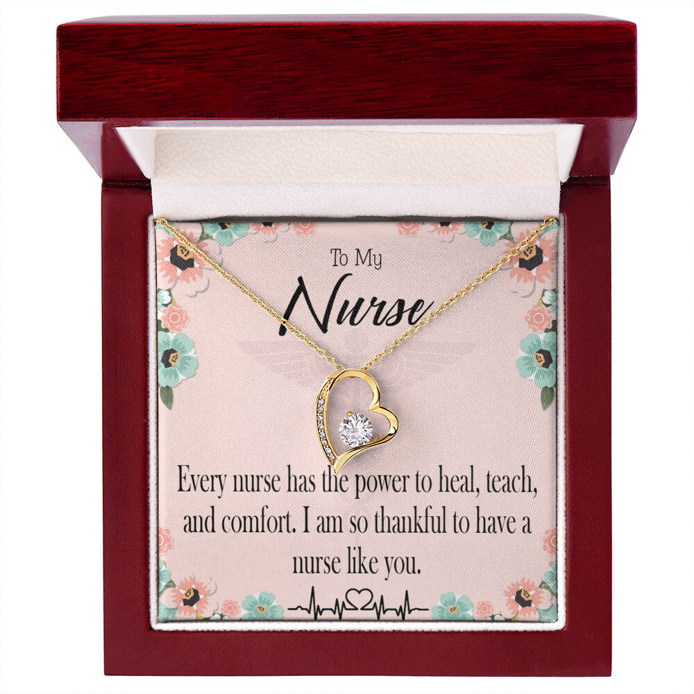 Power to Heal Healthcare Medical Worker Nurse Appreciation Gift Forever Necklace w Message Card-Express Your Love Gifts