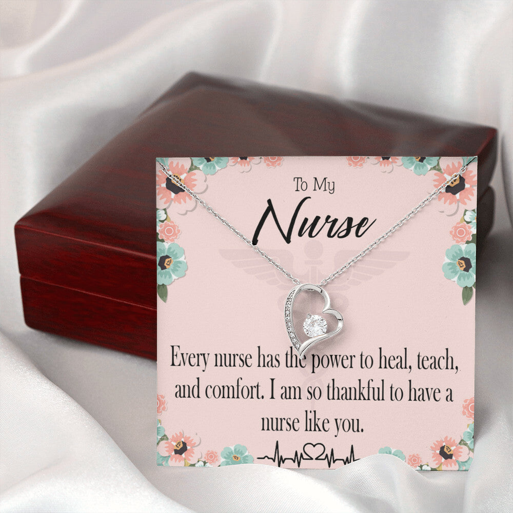 Power to Heal Healthcare Medical Worker Nurse Appreciation Gift Forever Necklace w Message Card-Express Your Love Gifts