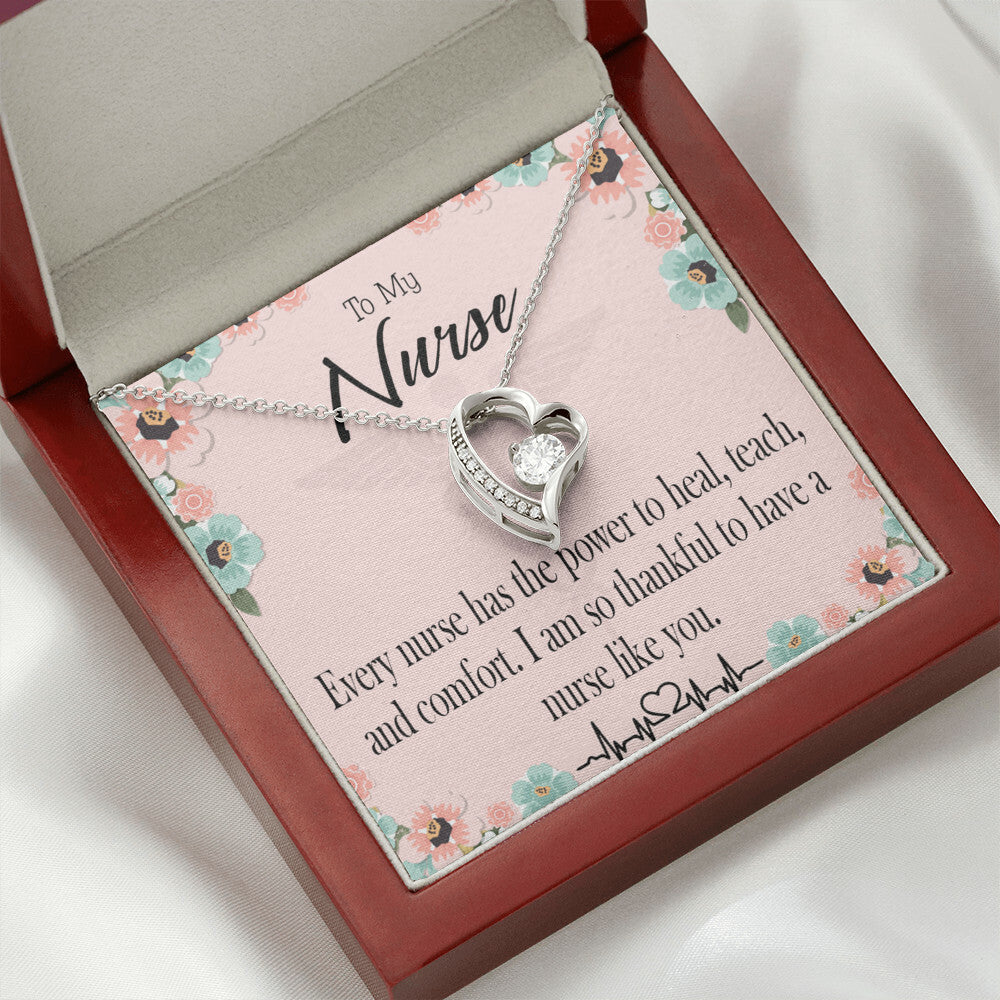 Power to Heal Healthcare Medical Worker Nurse Appreciation Gift Forever Necklace w Message Card-Express Your Love Gifts