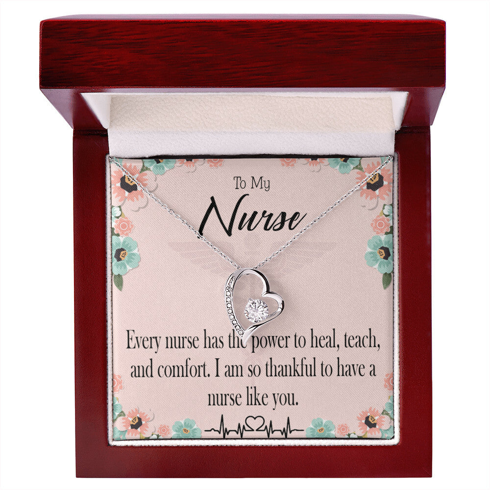 Power to Heal Healthcare Medical Worker Nurse Appreciation Gift Forever Necklace w Message Card-Express Your Love Gifts