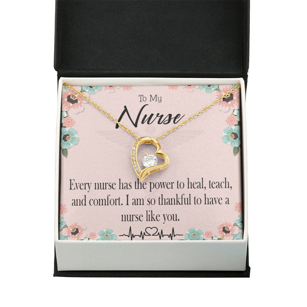 Power to Heal Healthcare Medical Worker Nurse Appreciation Gift Forever Necklace w Message Card-Express Your Love Gifts