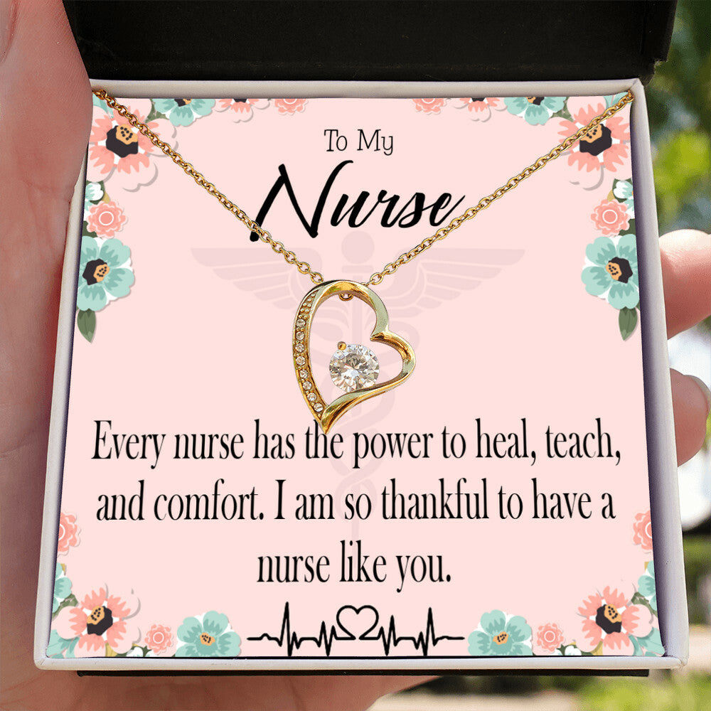 Power to Heal Healthcare Medical Worker Nurse Appreciation Gift Forever Necklace w Message Card-Express Your Love Gifts