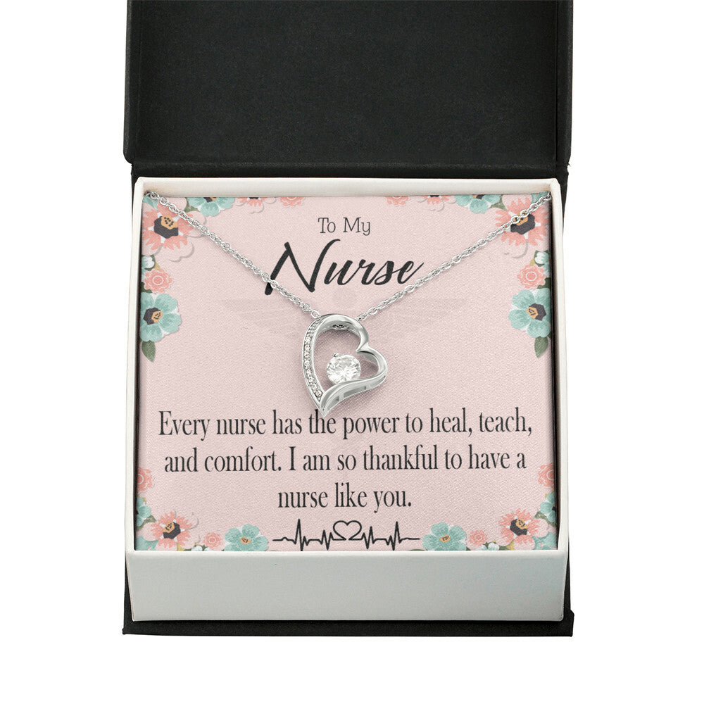 Power to Heal Healthcare Medical Worker Nurse Appreciation Gift Forever Necklace w Message Card-Express Your Love Gifts