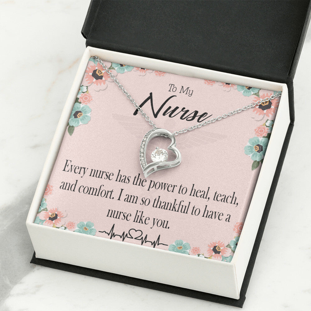 Power to Heal Healthcare Medical Worker Nurse Appreciation Gift Forever Necklace w Message Card-Express Your Love Gifts