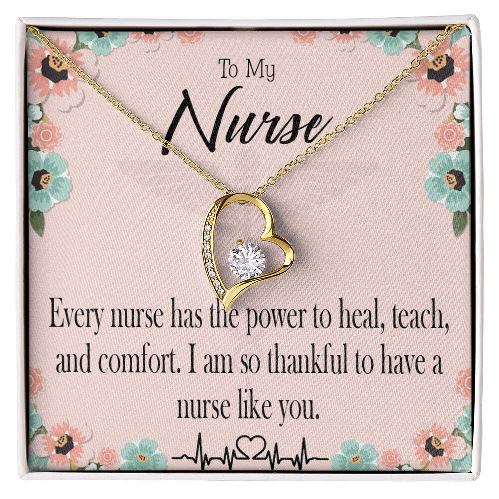 Power to Heal Healthcare Medical Worker Nurse Appreciation Gift Forever Necklace w Message Card-Express Your Love Gifts