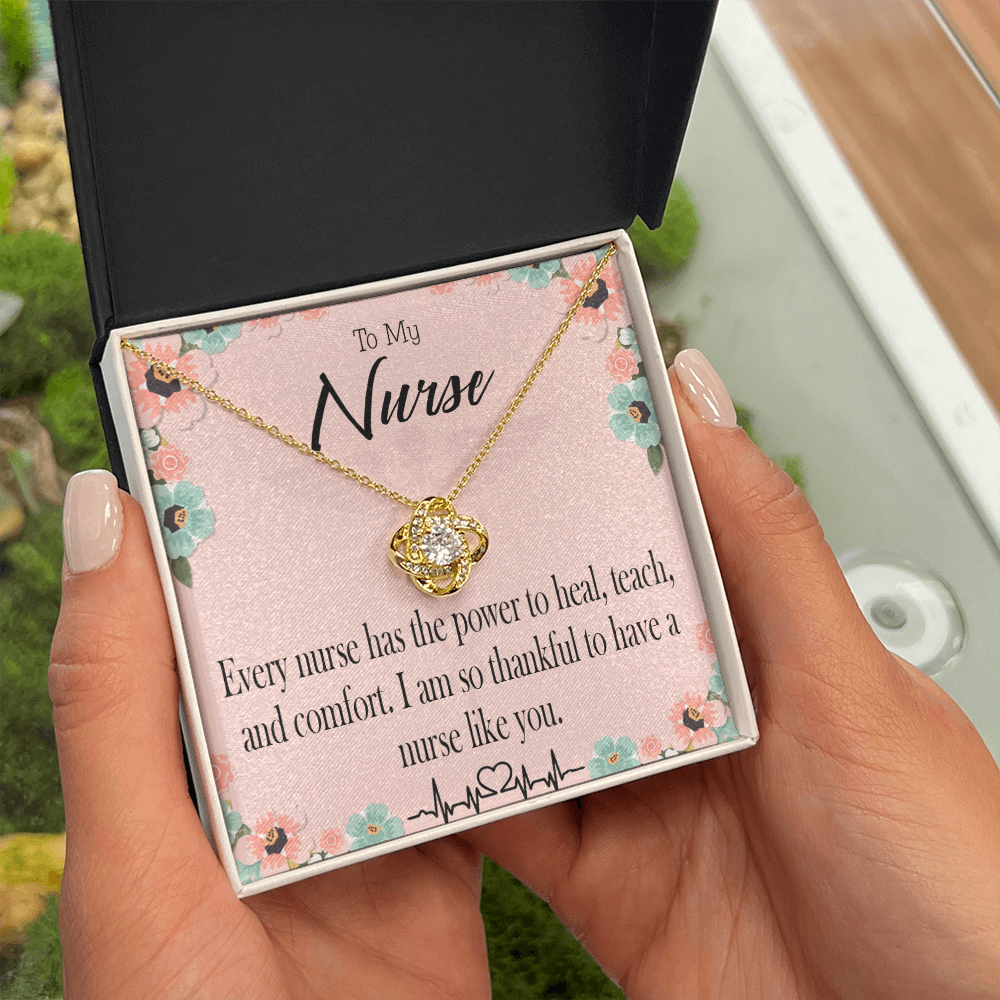 Power to Heal Healthcare Medical Worker Nurse Appreciation Gift Infinity Knot Necklace Message Card-Express Your Love Gifts