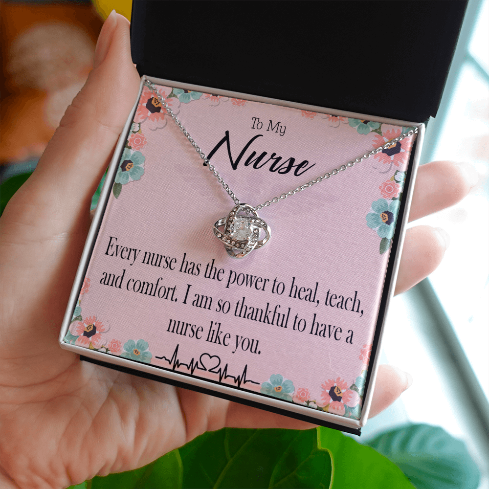 Power to Heal Healthcare Medical Worker Nurse Appreciation Gift Infinity Knot Necklace Message Card-Express Your Love Gifts