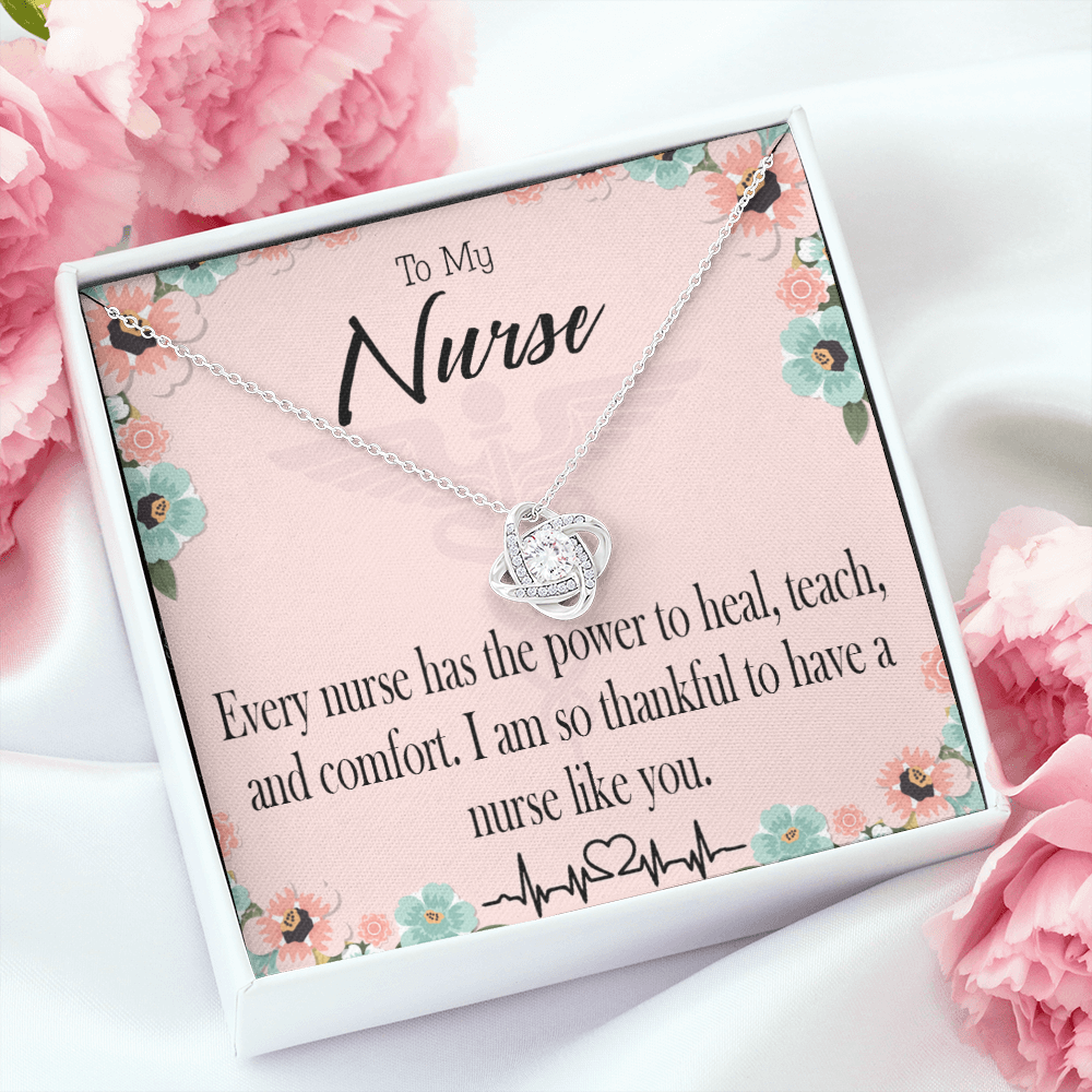Power to Heal Healthcare Medical Worker Nurse Appreciation Gift Infinity Knot Necklace Message Card-Express Your Love Gifts