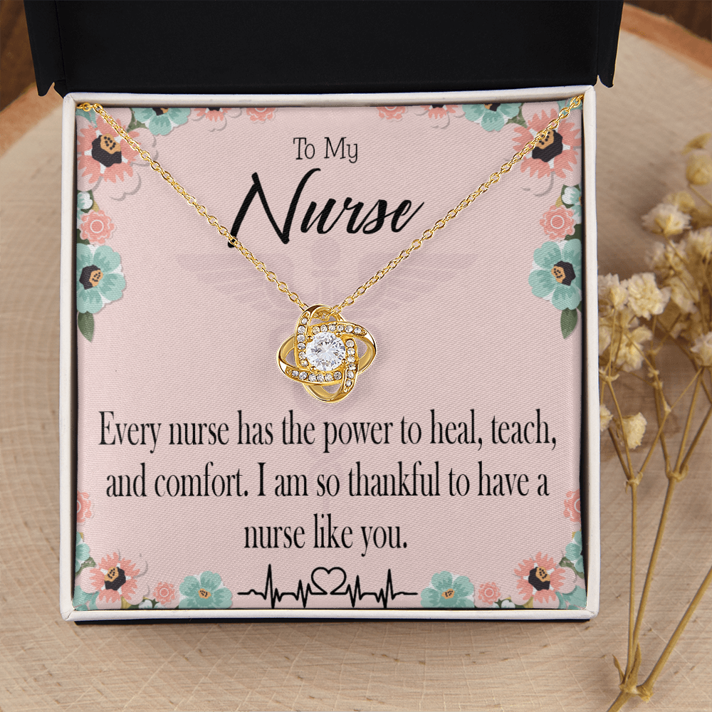 Power to Heal Healthcare Medical Worker Nurse Appreciation Gift Infinity Knot Necklace Message Card-Express Your Love Gifts