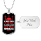 Power To The Weak Christian Necklace Stainless Steel or 18k Gold Dog Tag 24" Chain-Express Your Love Gifts