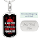 Power To The Weak Isaiah 40:29 Keychain Stainless Steel or 18k Gold Dog Tag Keyring-Express Your Love Gifts