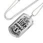 Powerful And Unwavering Necklace Inspirational Necklace Stainless Steel or 18k Gold Dog Tag 24" Chain-Express Your Love Gifts