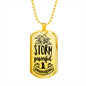 Powerful And Unwavering Necklace Inspirational Necklace Stainless Steel or 18k Gold Dog Tag 24" Chain-Express Your Love Gifts