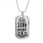 Powerful And Unwavering Necklace Inspirational Necklace Stainless Steel or 18k Gold Dog Tag 24" Chain-Express Your Love Gifts