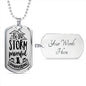 Powerful And Unwavering Necklace Inspirational Necklace Stainless Steel or 18k Gold Dog Tag 24" Chain-Express Your Love Gifts