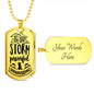 Powerful And Unwavering Necklace Inspirational Necklace Stainless Steel or 18k Gold Dog Tag 24" Chain-Express Your Love Gifts