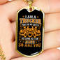 Pray For My Safety Trucker Dog Tag Stainless Steel or 18k Gold 24" Chain-Express Your Love Gifts