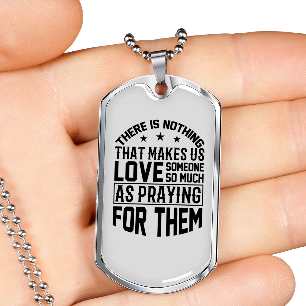 Pray For Them Christian Necklace Stainless Steel or 18k Gold Dog Tag 24" Chain-Express Your Love Gifts