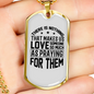 Pray For Them Christian Necklace Stainless Steel or 18k Gold Dog Tag 24" Chain-Express Your Love Gifts