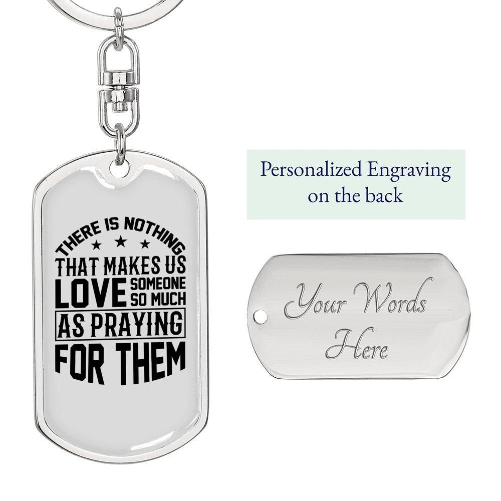 Pray For Them Keychain Stainless Steel or 18k Gold Dog Tag Keyring-Express Your Love Gifts