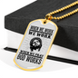 Pray God Works Christian Necklace Stainless Steel or 18k Gold Dog Tag 24" Chain-Express Your Love Gifts