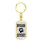 Pray God Works Keychain Stainless Steel or 18k Gold Dog Tag Keyring-Express Your Love Gifts