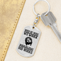 Pray God Works Keychain Stainless Steel or 18k Gold Dog Tag Keyring-Express Your Love Gifts