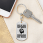 Pray God Works Keychain Stainless Steel or 18k Gold Dog Tag Keyring-Express Your Love Gifts
