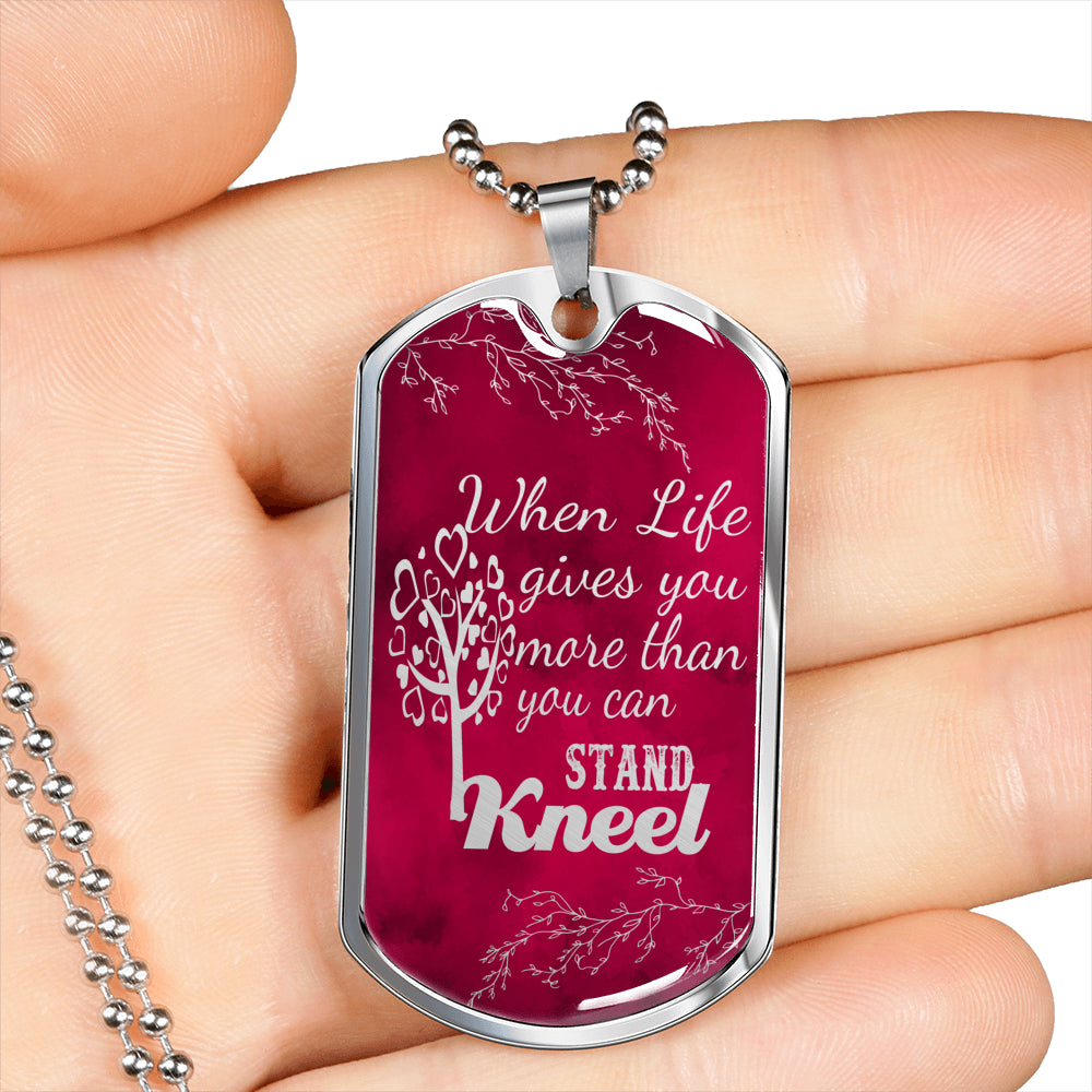 Pray Necklace When Life Gives You More Stainless Steel or 18k Gold Dog Tag 24" Chain-Express Your Love Gifts