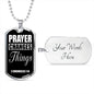 Prayer Changes Things Dog Tag Stainless Steel or 18k Gold Finish 24" Ball Chain-Express Your Love Gifts