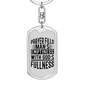Prayer Fills A Man Keychain Stainless Steel or 18k Gold Dog Tag Keyring-Express Your Love Gifts