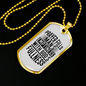 Prayer Fills Man Christian Necklace Stainless Steel or 18k Gold Dog Tag 24" Chain-Express Your Love Gifts