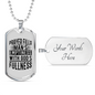 Prayer Fills Man Christian Necklace Stainless Steel or 18k Gold Dog Tag 24" Chain-Express Your Love Gifts