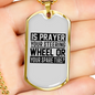 Prayer Steering Wheel Christian Necklace Stainless Steel or 18k Gold Dog Tag 24" Chain-Express Your Love Gifts