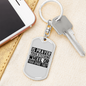 Prayer Steering Wheel Keychain Stainless Steel or 18k Gold Dog Tag Keyring-Express Your Love Gifts