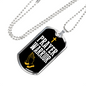 Prayer Warrior Luke 21:36 Necklace Stainless Steel or 18k Gold Dog Tag 24" Chain-Express Your Love Gifts