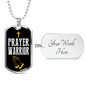 Prayer Warrior Luke 21:36 Necklace Stainless Steel or 18k Gold Dog Tag 24" Chain-Express Your Love Gifts
