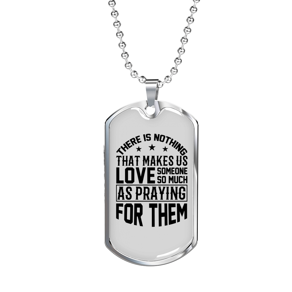 Praying For Them Christian Necklace Stainless Steel or 18k Gold Dog Tag 24" Chain-Express Your Love Gifts
